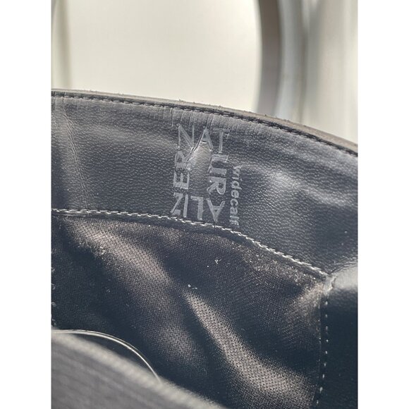 Naturalizer Jeana Riding Boots Size 6 Wide Calf Round Toe Black Leather Western - Picture 5 of 9